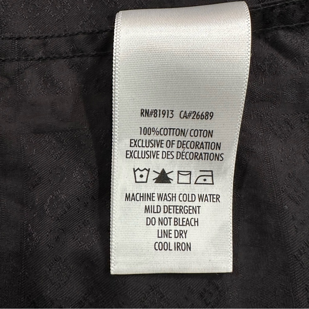 Robert Graham Classic Fit Black Jacquard Shirt Mens Large L - Picture 6 of 9